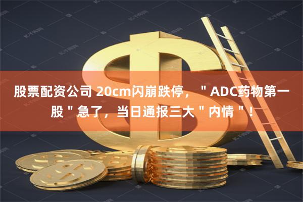 股票配资公司 20cm闪崩跌停，＂ADC药物第一股＂急了，当日通报三大＂内情＂！